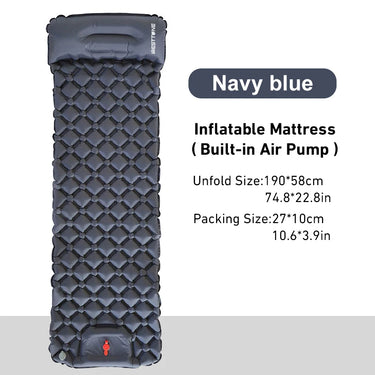 Ultralight inflatable camping sleeping pad with built-in pump and pillow (view 17)