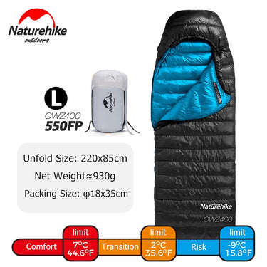 NatureHike CW400 Premium White Goose Down Sleeping Bag
